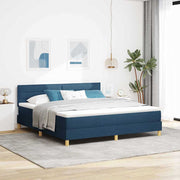 LED Box Spring Krevet s LED trakama Plava 180 x 200 cm tkanina
