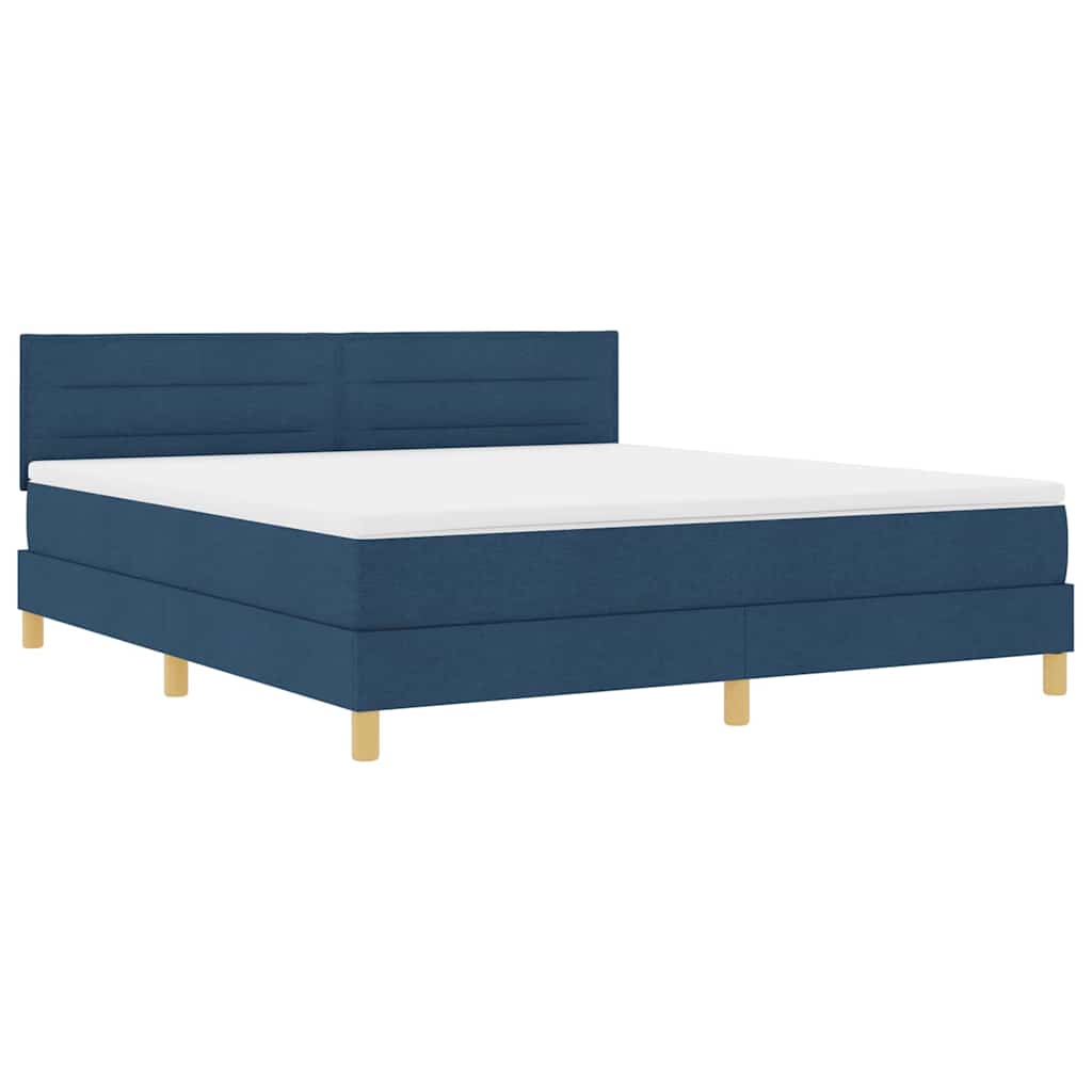 LED Box Spring Krevet s LED trakama Plava 180 x 200 cm tkanina