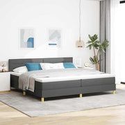 LED Box Spring Krevet Tamno siva 200 x 200 cm tkanina