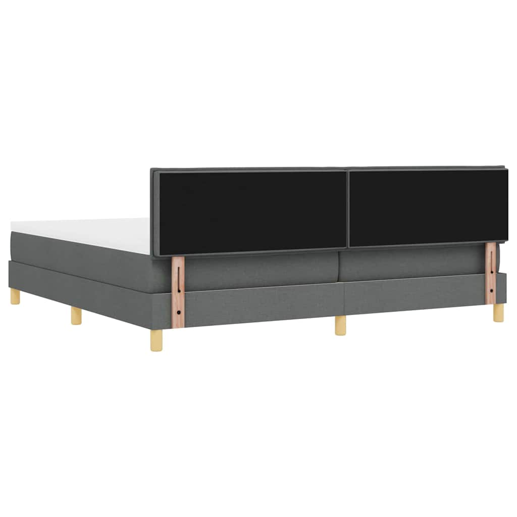 LED Box Spring Krevet Tamno siva 200 x 200 cm tkanina
