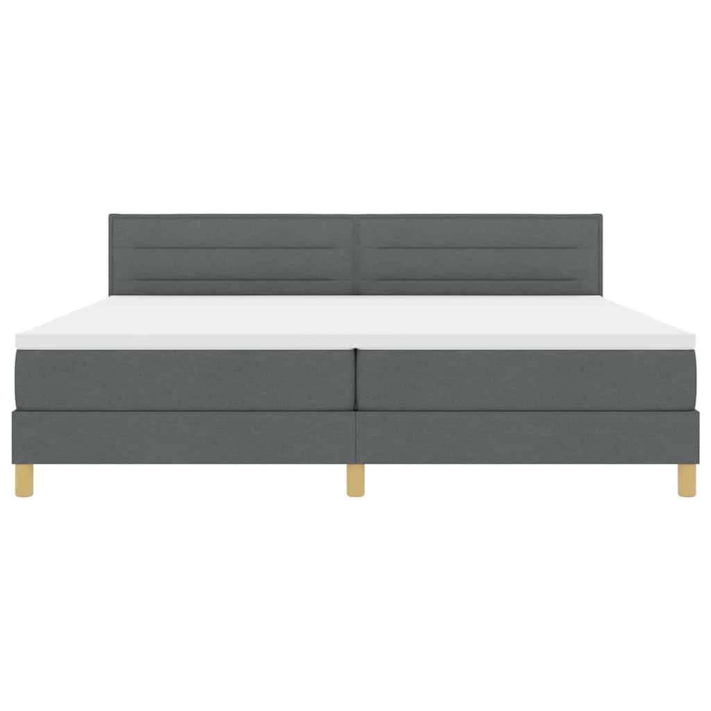 LED Box Spring Krevet Tamno siva 200 x 200 cm tkanina