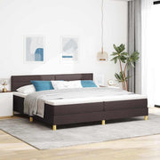LED Box Spring Krevet Tamno smeđa 200 x 200 cm tkanina