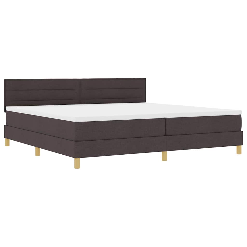 LED Box Spring Krevet Tamno smeđa 200 x 200 cm tkanina