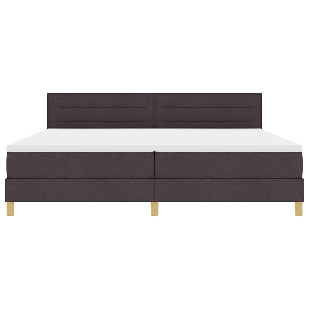LED Box Spring Krevet Tamno smeđa 200 x 200 cm tkanina