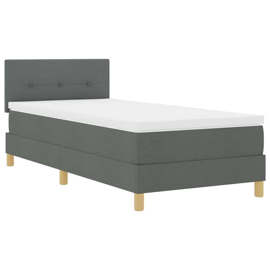LED Box Spring Krevet Tamno siva 80 x 200 cm tkanina