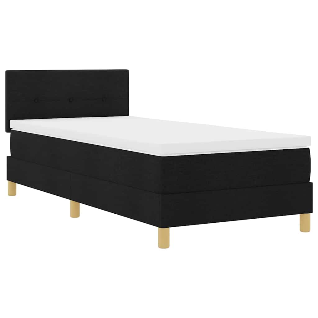 LED Box Spring Krevet s LED trakama Crna 80 x 200 cm tkanina