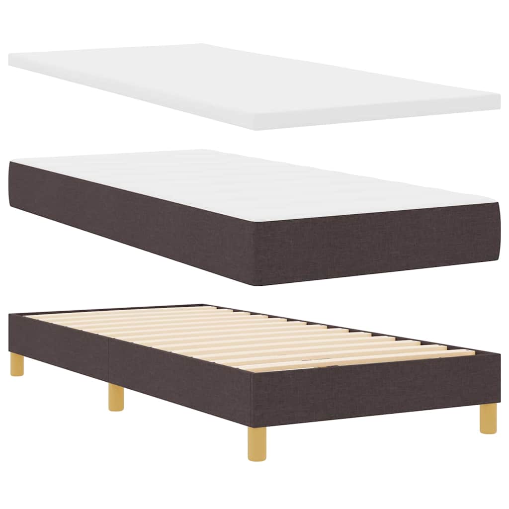 LED Box Spring Krevet Tamno smeđa 80 x 200 cm tkanina