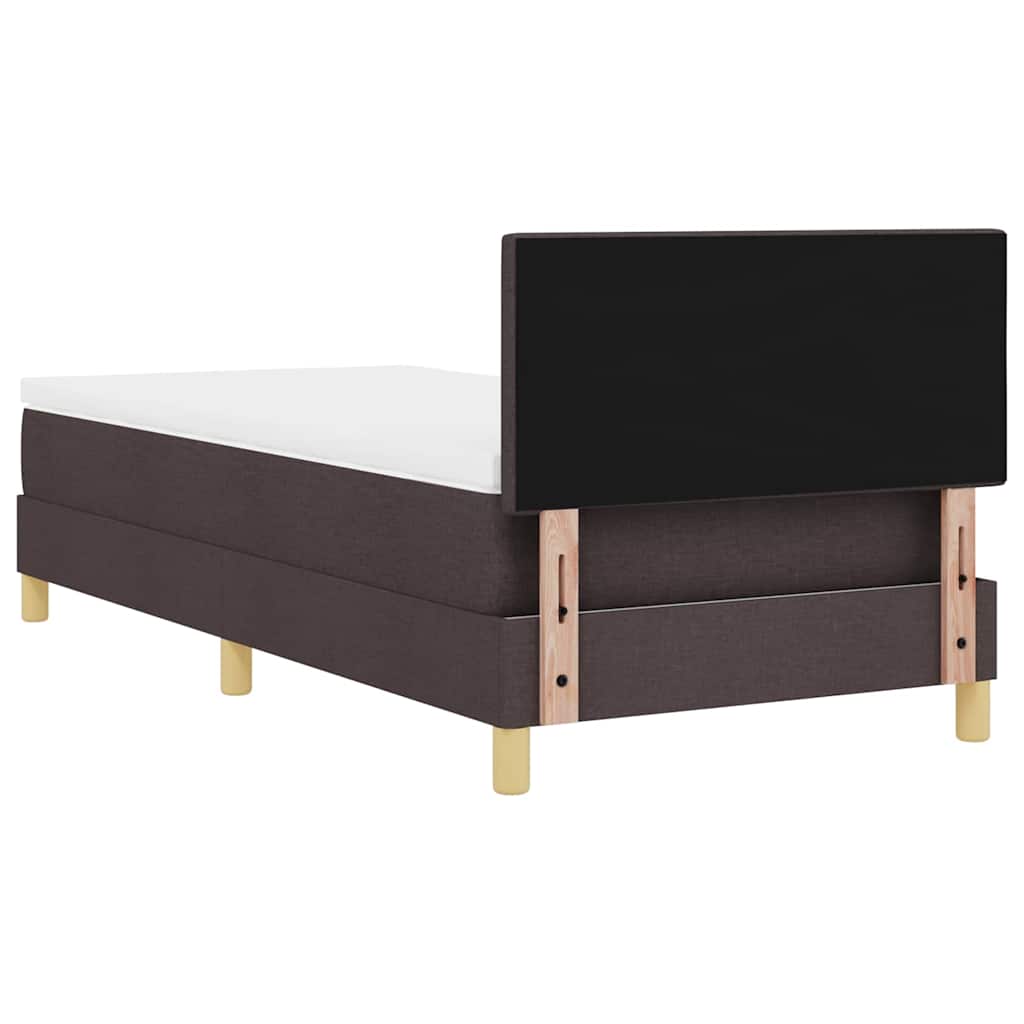 LED Box Spring Krevet Tamno smeđa 80 x 200 cm tkanina