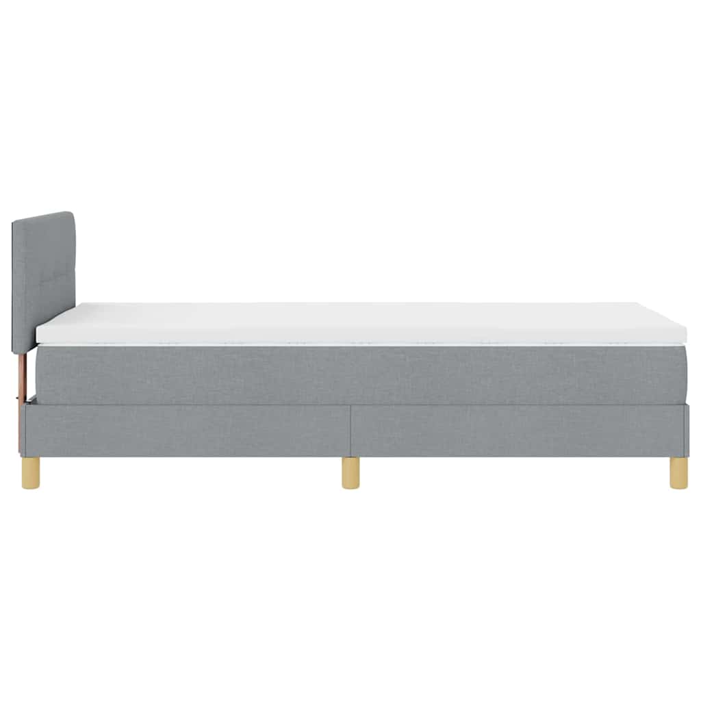 LED Box Spring Krevet Svijetlo siva 90 x 190 cm tkanina