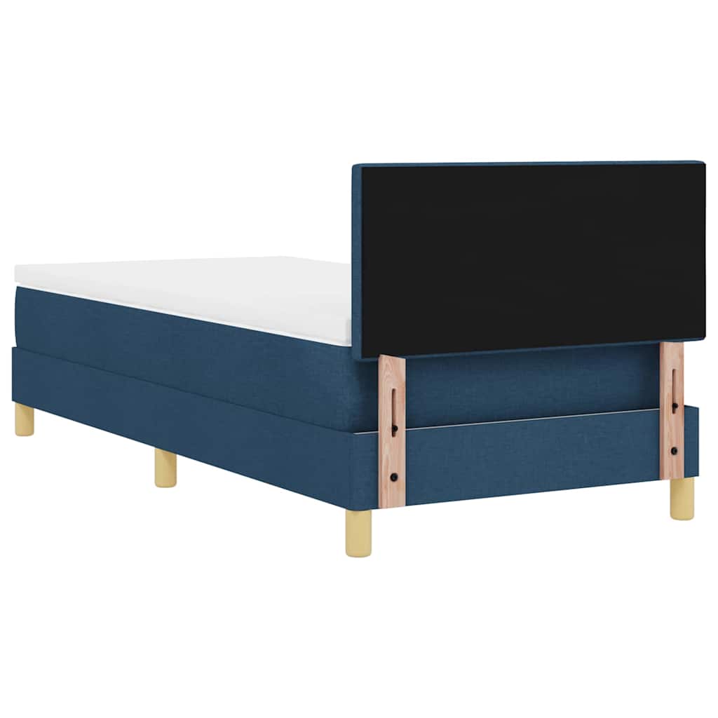 LED Box Spring Krevet s LED trakama Plava 90 x 190 cm tkanina