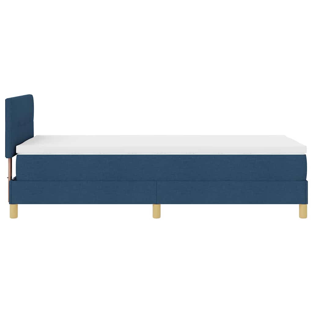 LED Box Spring Krevet s LED trakama Plava 90 x 190 cm tkanina