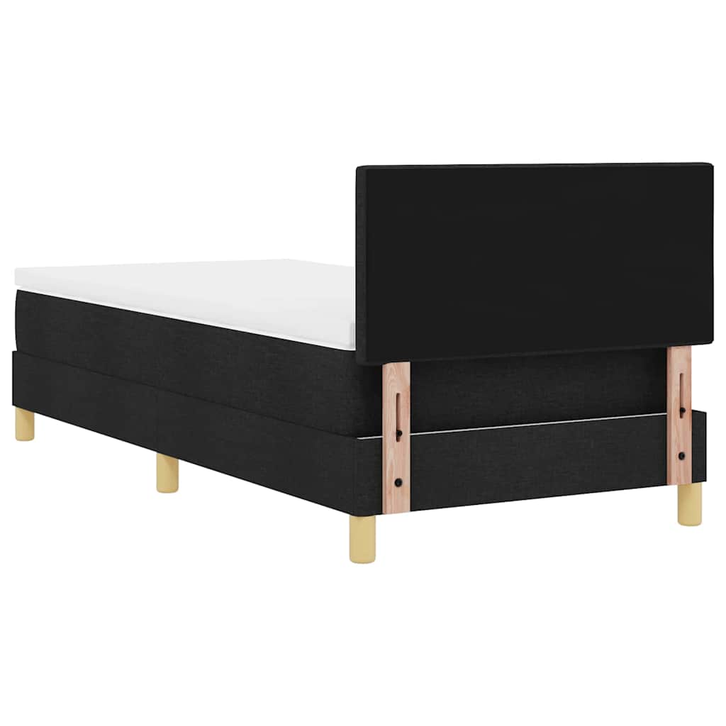 LED Box Spring Krevet s LED trakama Crna 90 x 200 cm tkanina
