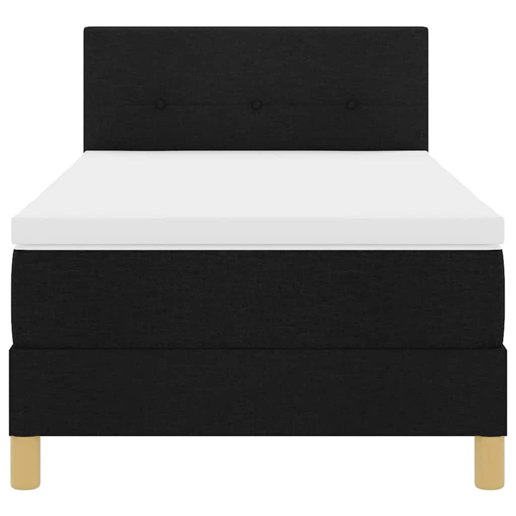 LED Box Spring Krevet s LED trakama Crna 90 x 200 cm tkanina