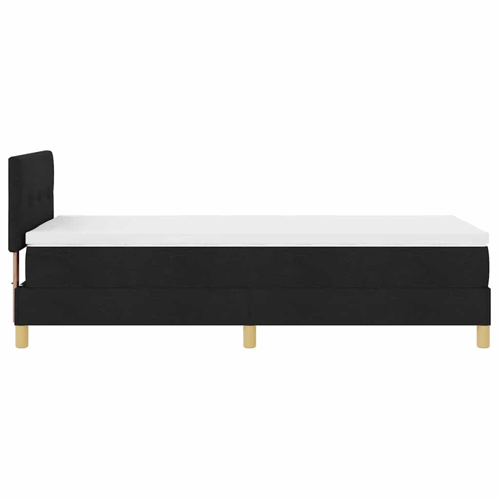 LED Box Spring Krevet s LED trakama Crna 90 x 200 cm tkanina