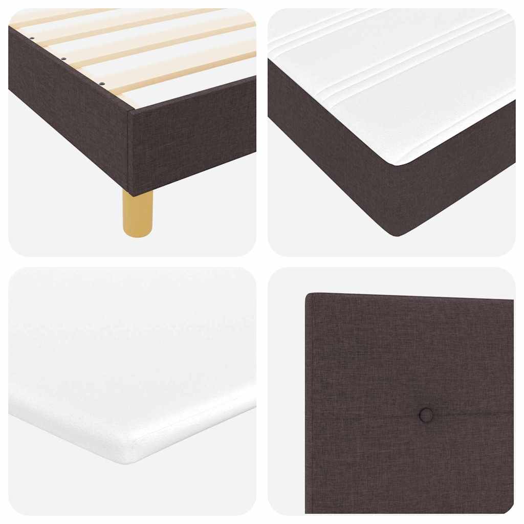 LED Box Spring Krevet Tamno smeđa 90 x 200 cm tkanina