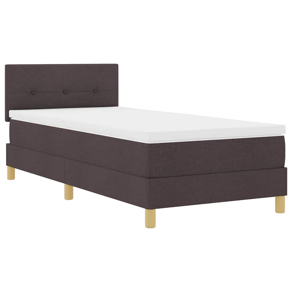 LED Box Spring Krevet Tamno smeđa 90 x 200 cm tkanina