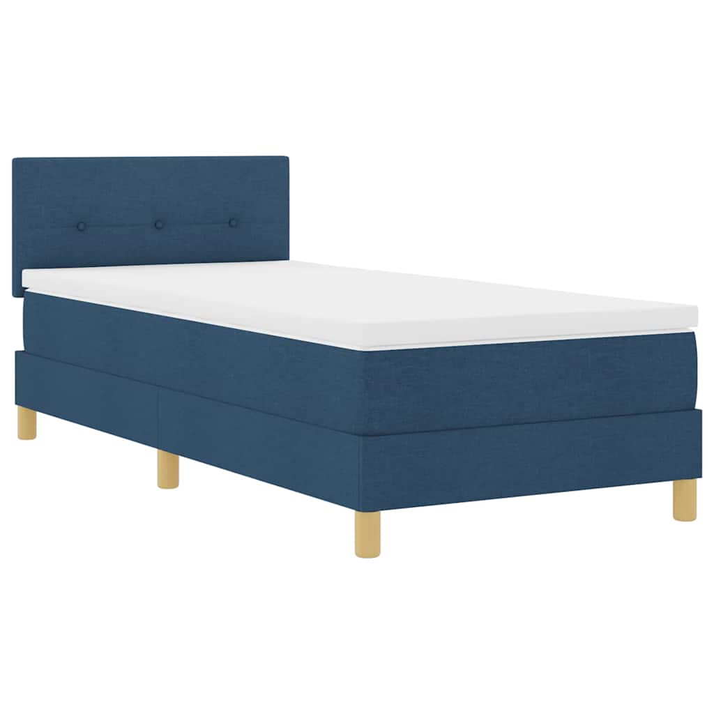 LED Box Spring Krevet s LED trakama Plava 90 x 200 cm tkanina