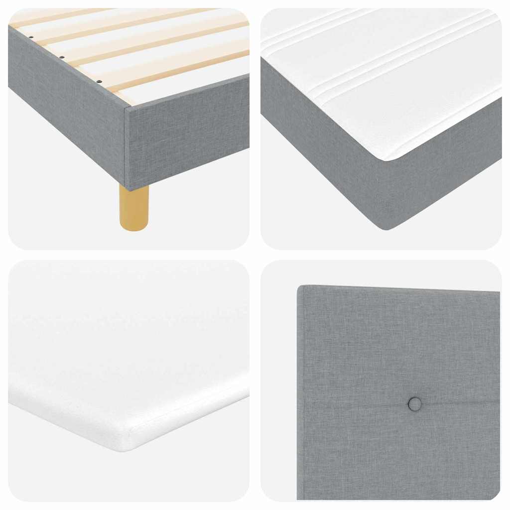 LED Box Spring Krevet Svijetlo siva 100 x 200 cm tkanina
