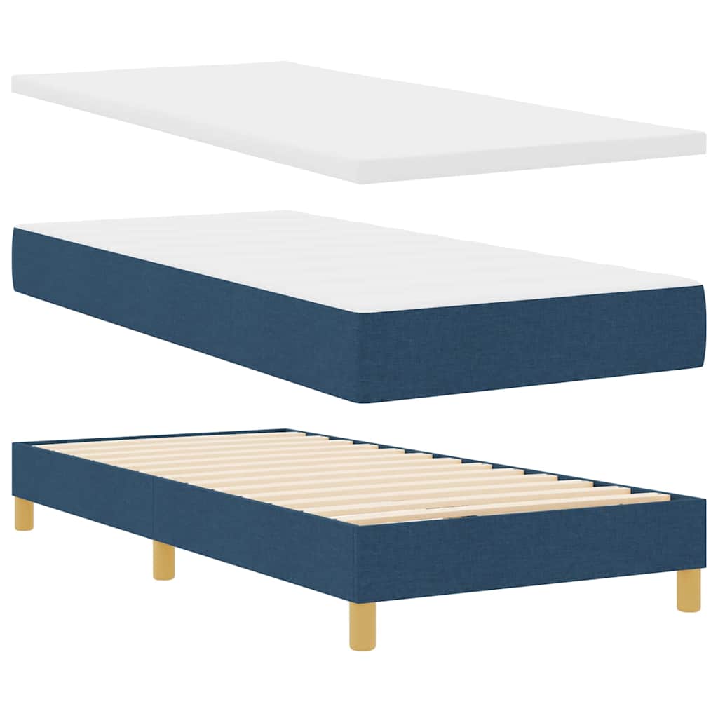 LED Box Spring Krevet s LED trakama Plava 100 x 200 cm tkanina