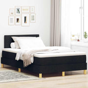 LED Box Spring Krevet s LED trakama Crna 120 x 190 cm tkanina