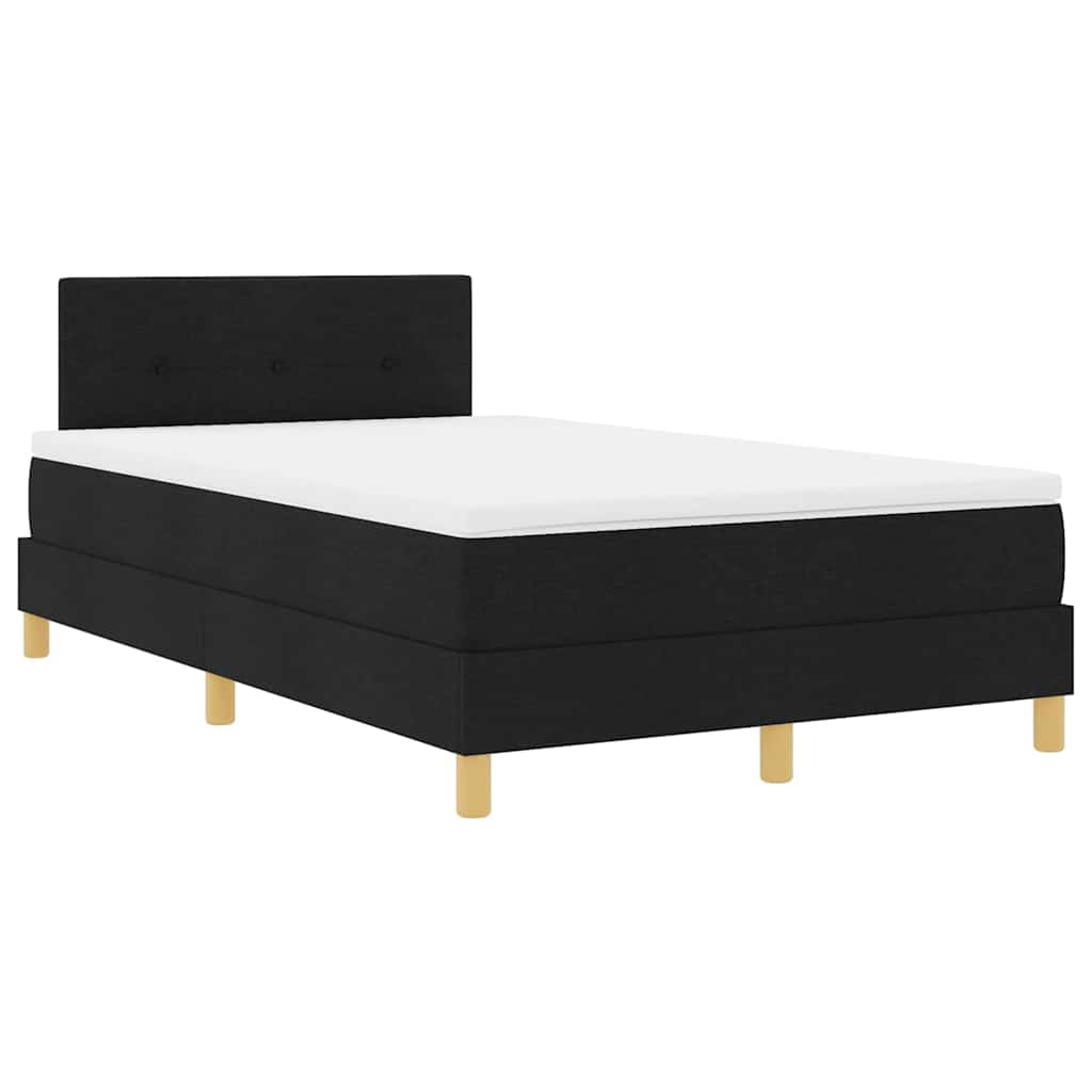 LED Box Spring Krevet s LED trakama Crna 120 x 190 cm tkanina