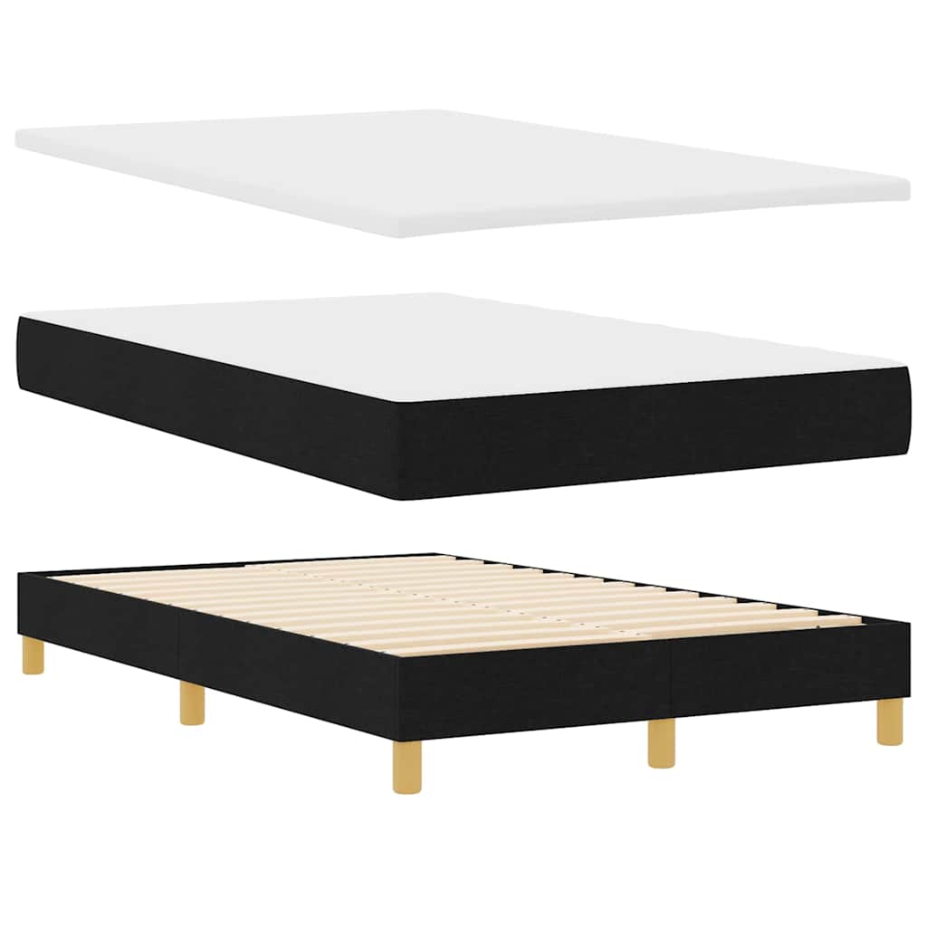 LED Box Spring Krevet s LED trakama Crna 120 x 190 cm tkanina