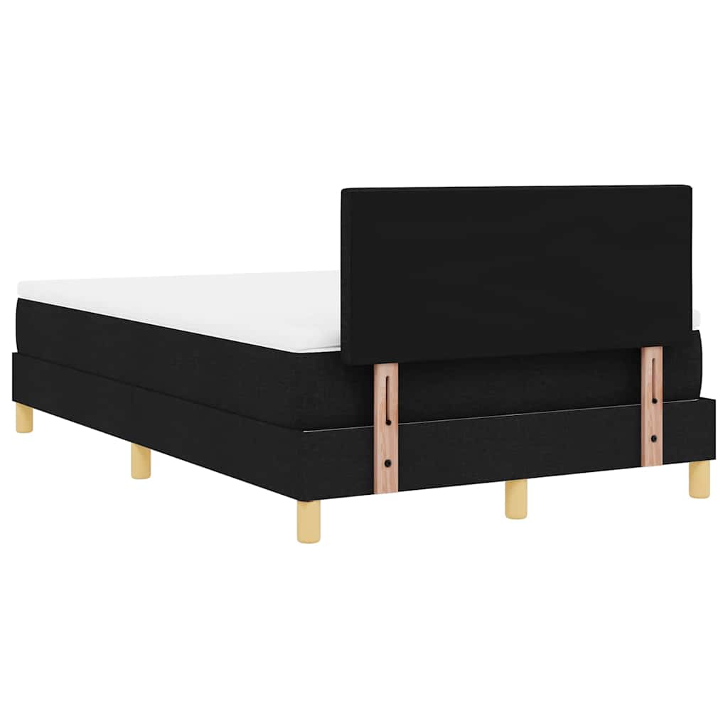 LED Box Spring Krevet s LED trakama Crna 120 x 190 cm tkanina