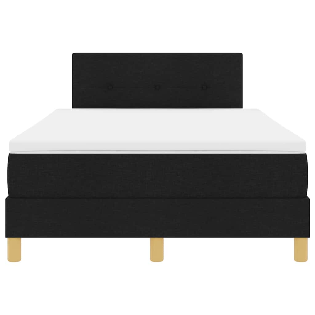 LED Box Spring Krevet s LED trakama Crna 120 x 190 cm tkanina