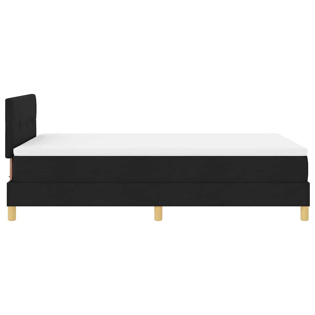 LED Box Spring Krevet s LED trakama Crna 120 x 190 cm tkanina