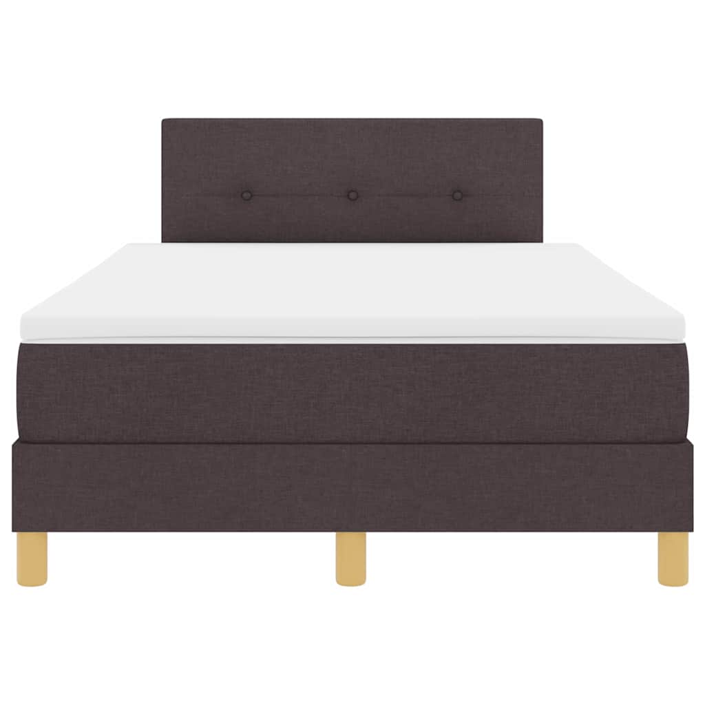 LED Box Spring Krevet Tamno smeđa 120 x 190 cm tkanina