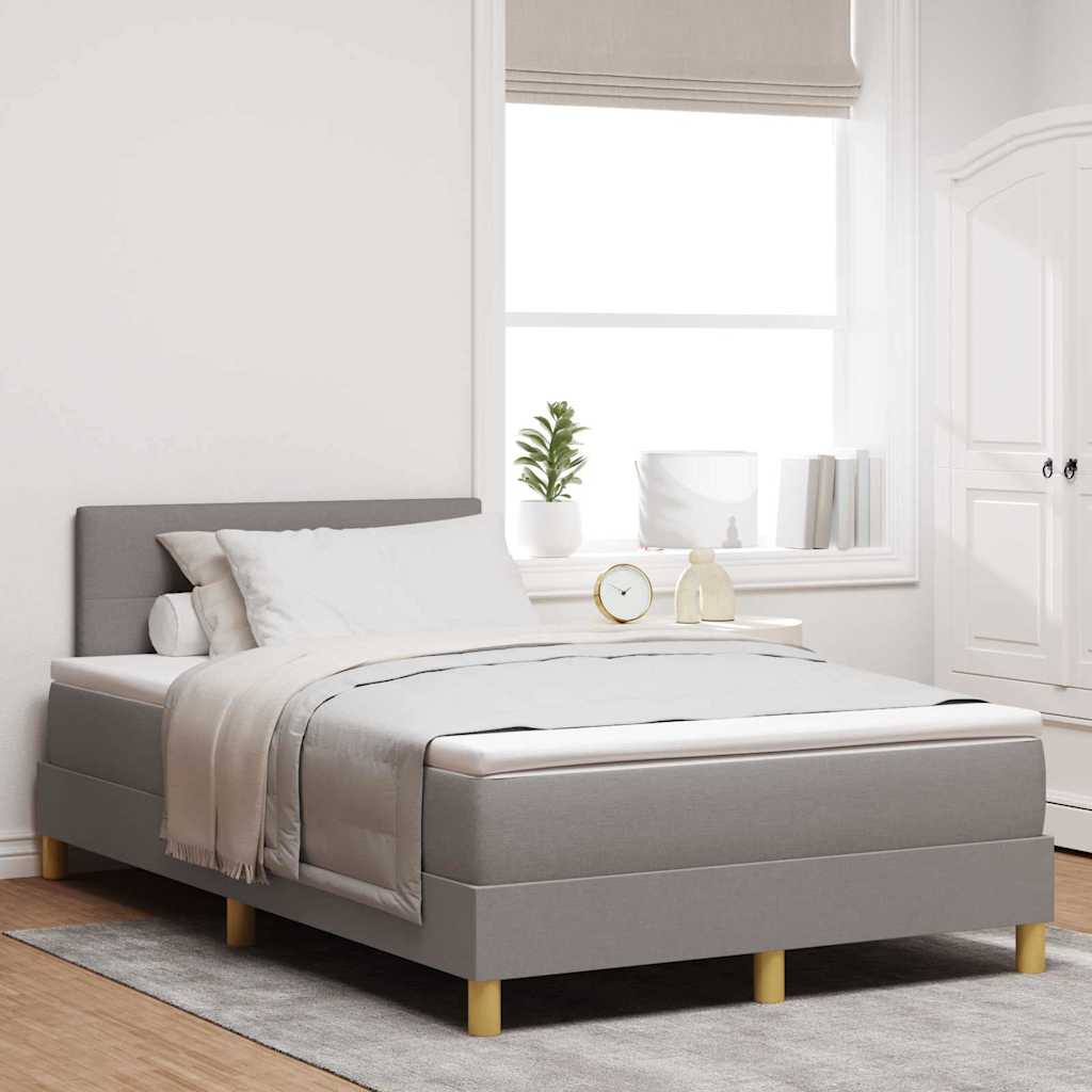 LED Box Spring Krevet Sivo-smeđa 120 x 200 cm tkanina