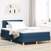 LED Box Spring Krevet s LED trakama Plava 120 x 200 cm tkanina
