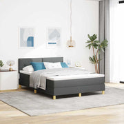 LED Box Spring Krevet Tamno siva 140 x 190 cm tkanina