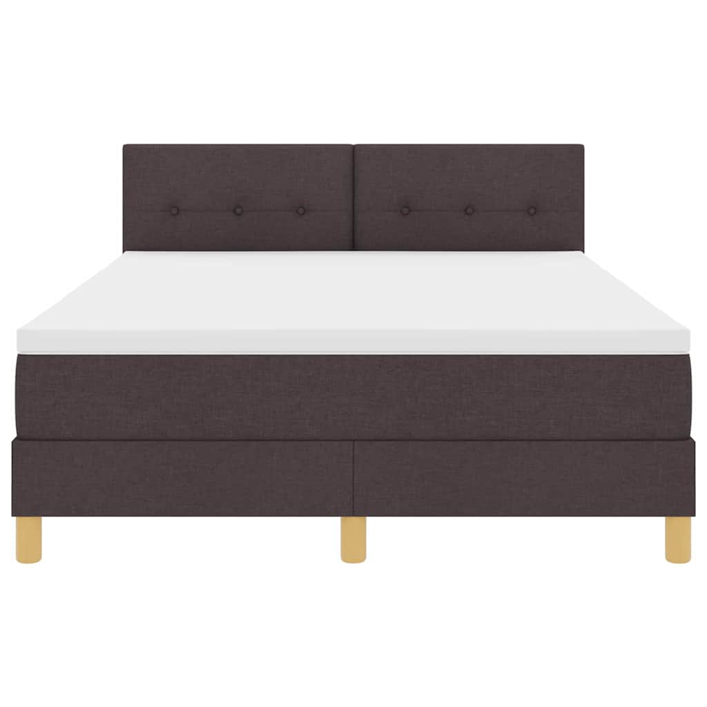 LED Box Spring Krevet Tamno smeđa 140 x 190 cm tkanina