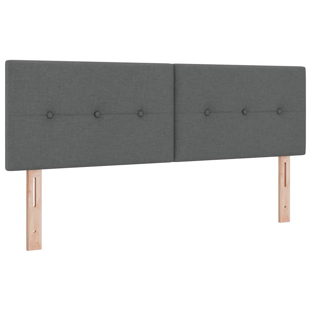 LED Box Spring Krevet Tamno siva 140 x 200 cm tkanina