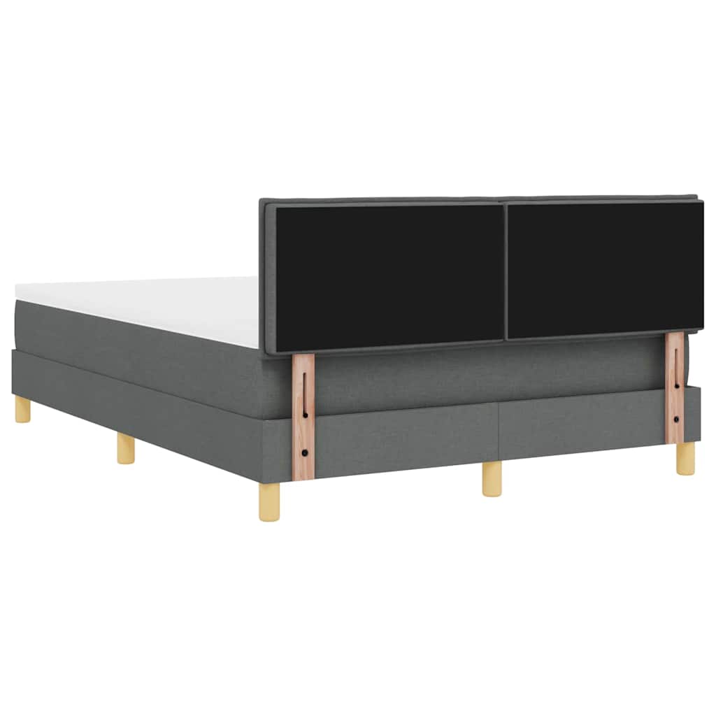 LED Box Spring Krevet Tamno siva 140 x 200 cm tkanina