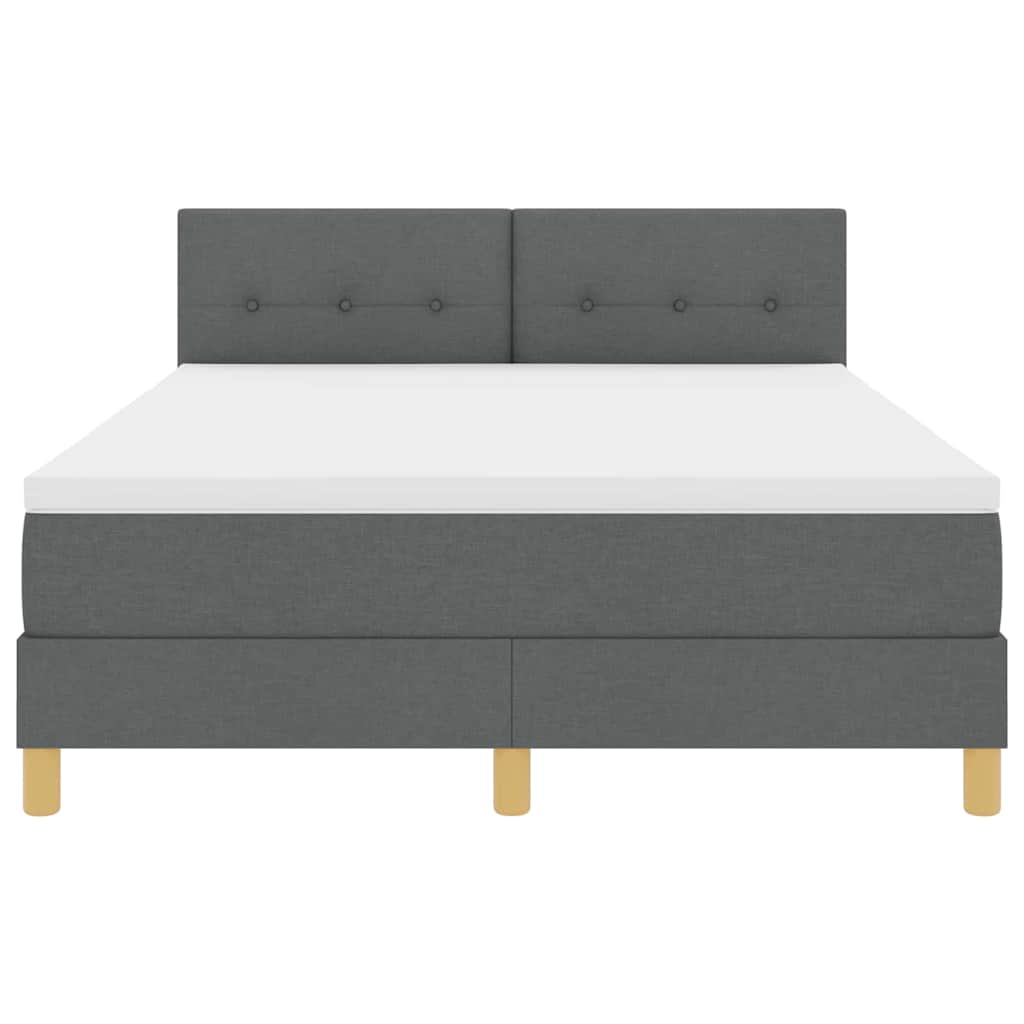 LED Box Spring Krevet Tamno siva 140 x 200 cm tkanina