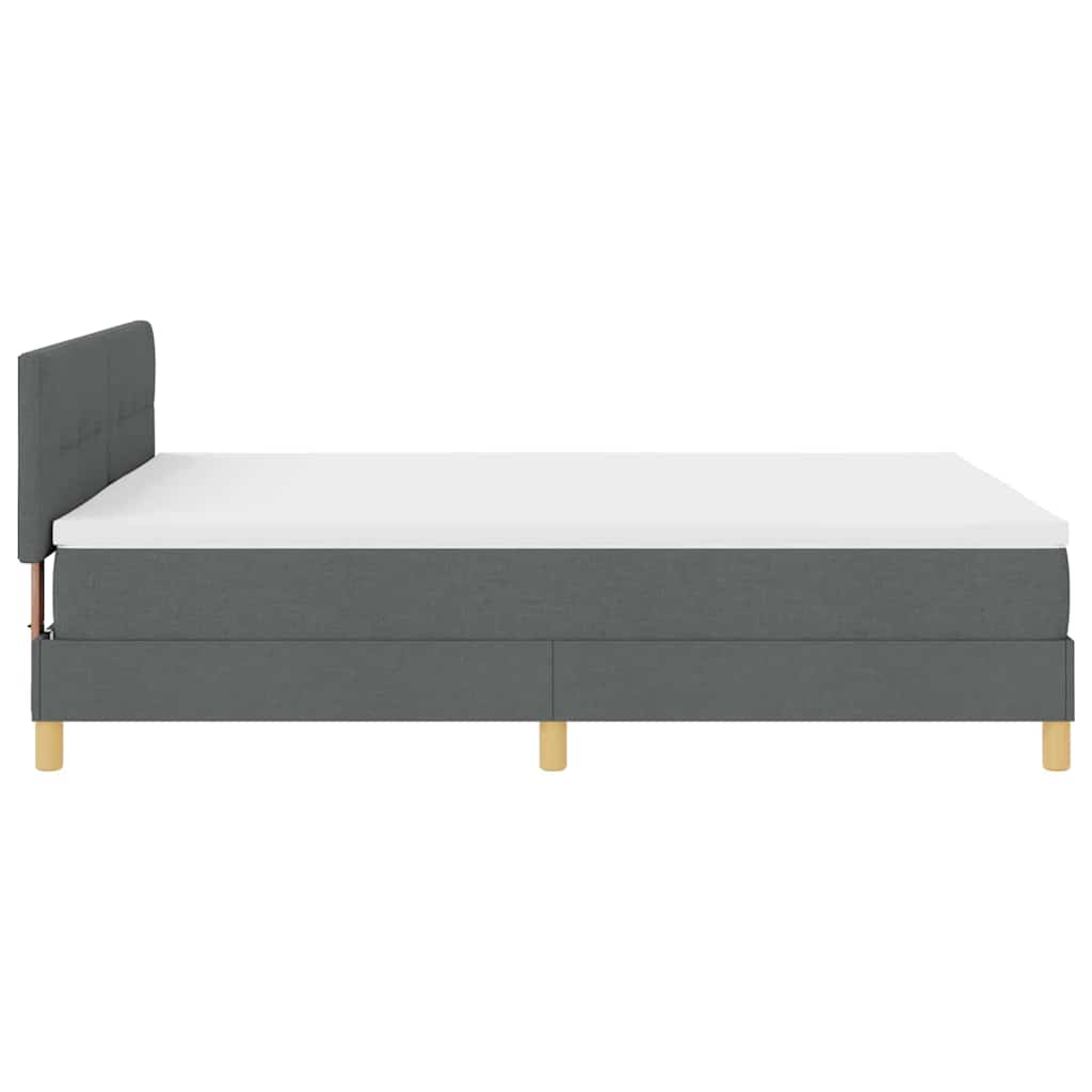 LED Box Spring Krevet Tamno siva 140 x 200 cm tkanina