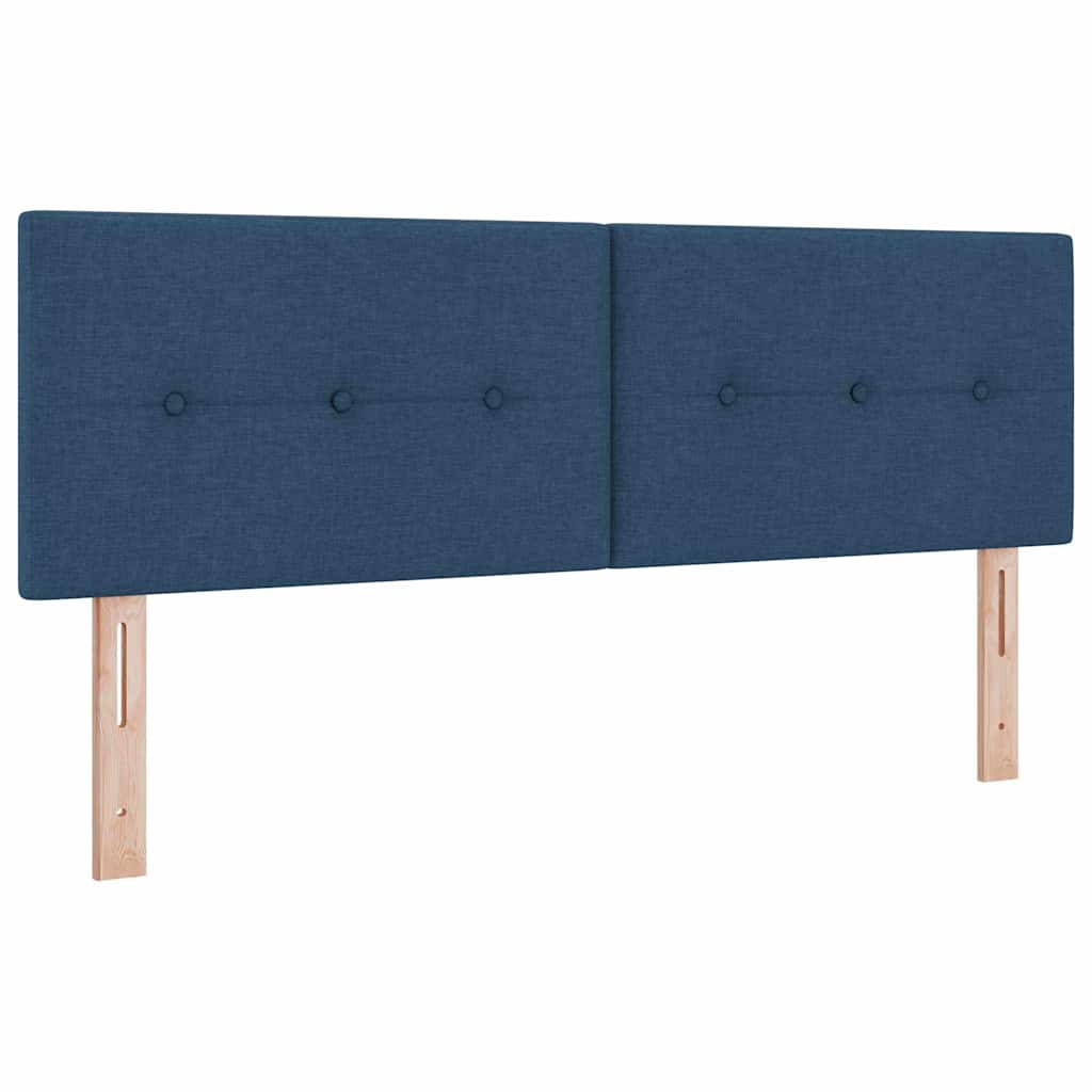 LED Box Spring Krevet s LED trakama Plava 140 x 200 cm tkanina