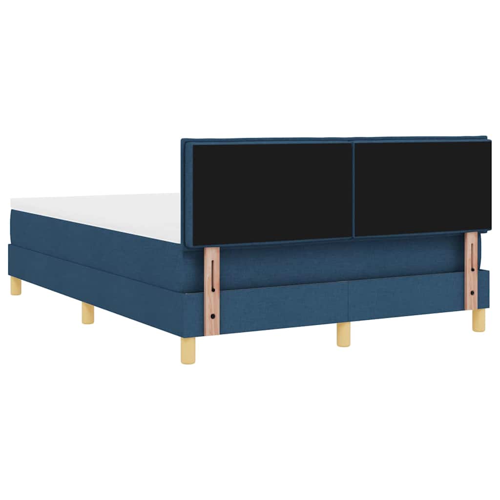 LED Box Spring Krevet s LED trakama Plava 140 x 200 cm tkanina