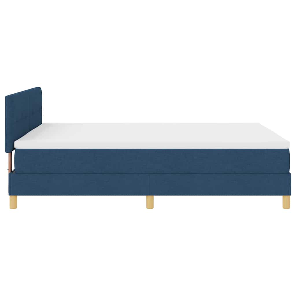 LED Box Spring Krevet s LED trakama Plava 140 x 200 cm tkanina