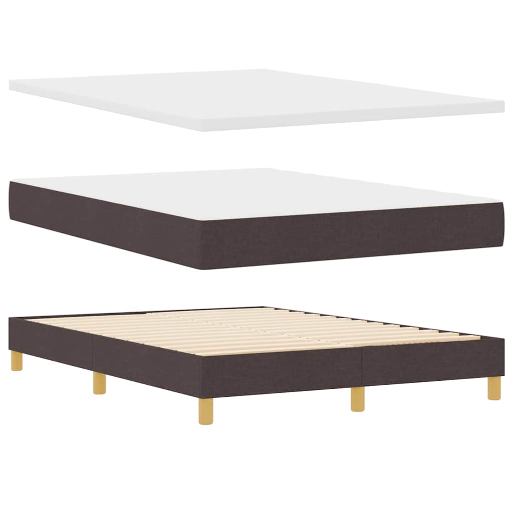 LED Box Spring Krevet Tamno smeđa 160 x 200 cm tkanina