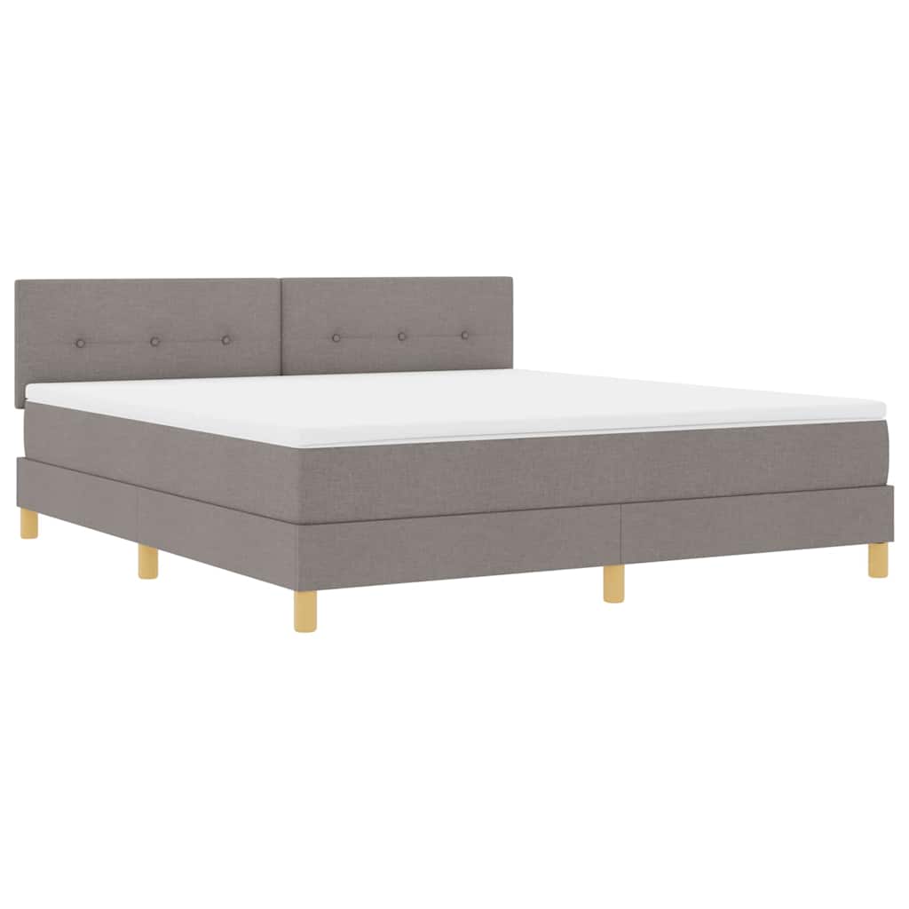 LED Box Spring Krevet Sivo-smeđa 180 x 200 cm tkanina