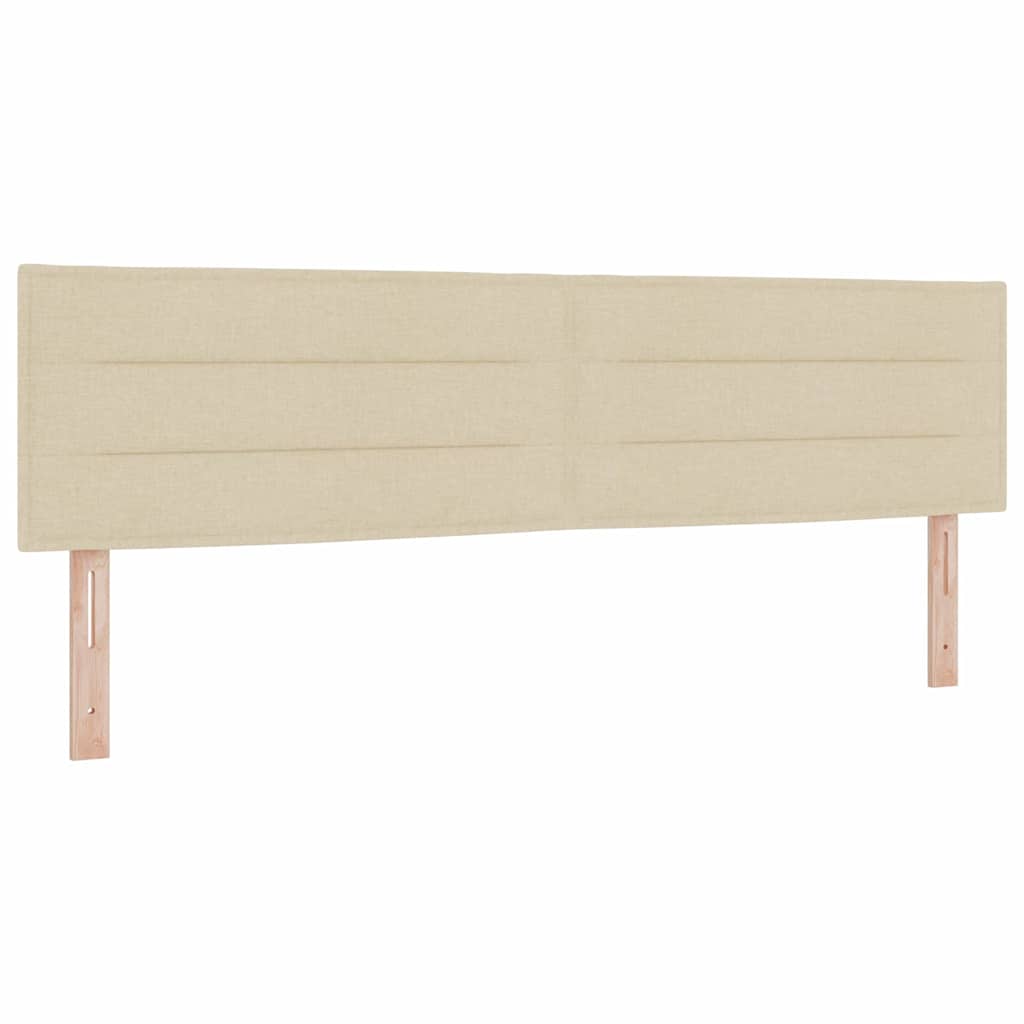 LED Box Spring Krevet s LED trakama Krema 180 x 200 cm tkanina