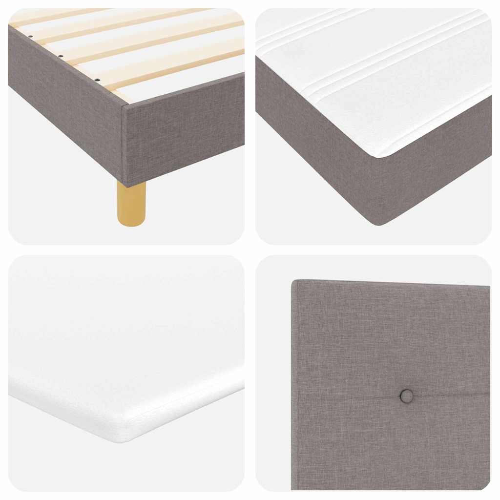 LED Box Spring Krevet Sivo-smeđa 200 x 200 cm tkanina