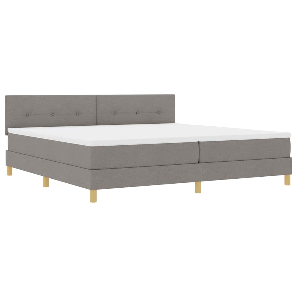 LED Box Spring Krevet Sivo-smeđa 200 x 200 cm tkanina
