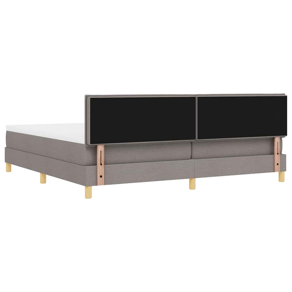 LED Box Spring Krevet Sivo-smeđa 200 x 200 cm tkanina