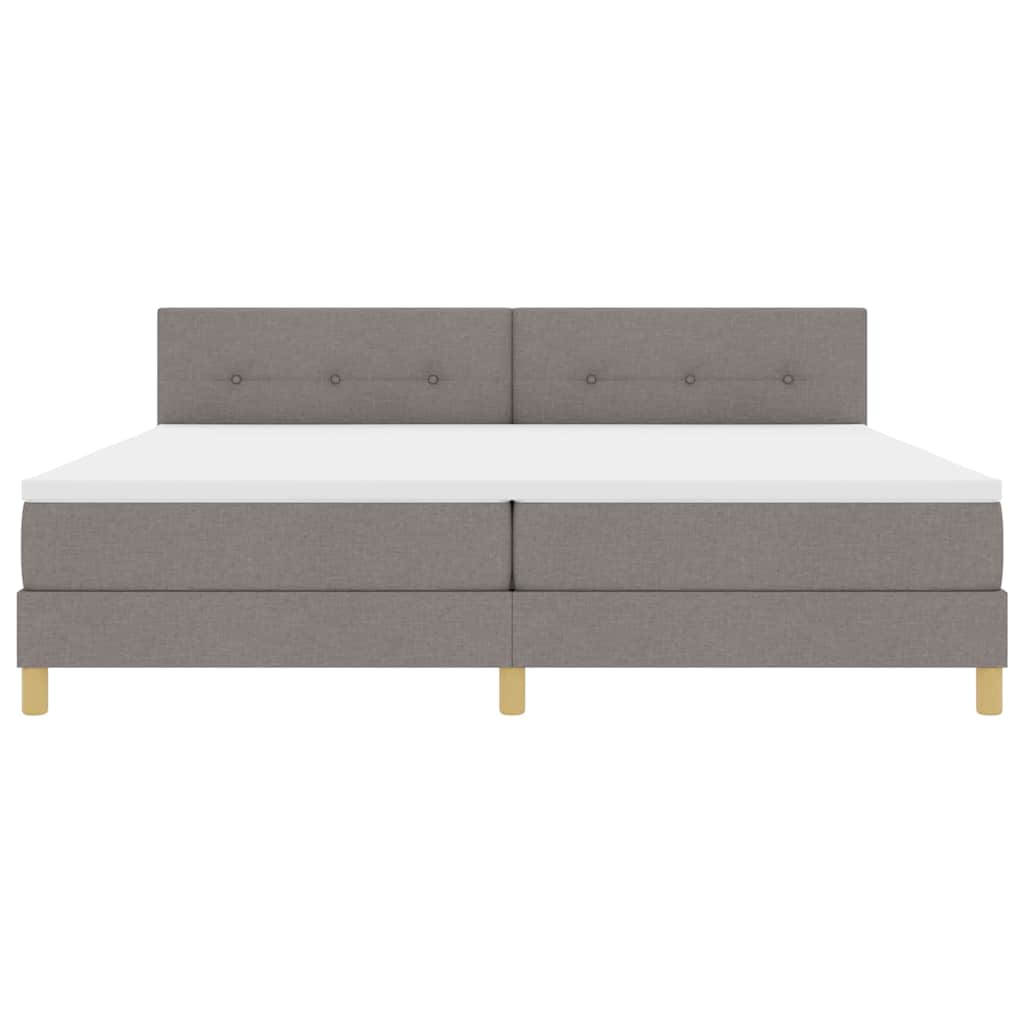 LED Box Spring Krevet Sivo-smeđa 200 x 200 cm tkanina