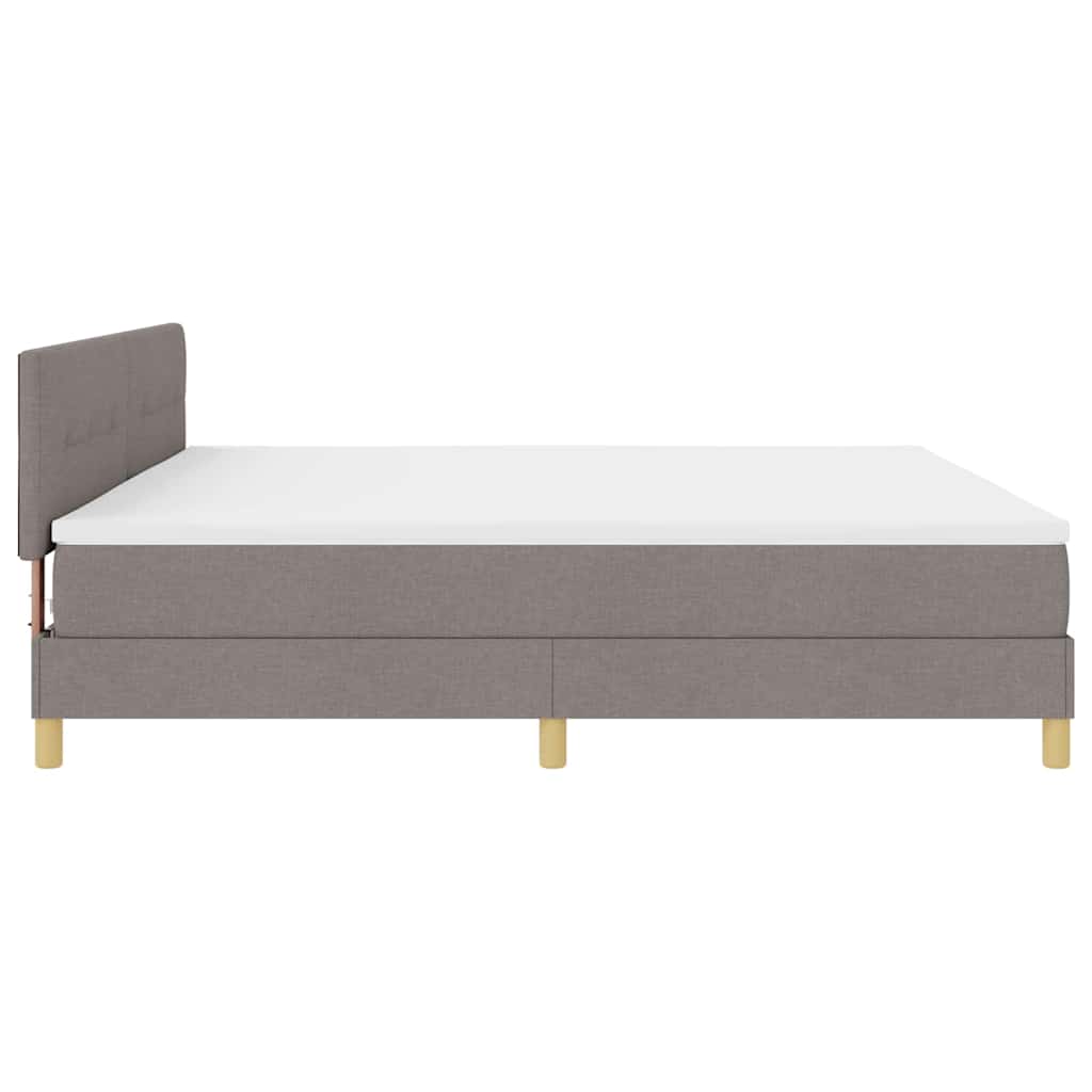 LED Box Spring Krevet Sivo-smeđa 200 x 200 cm tkanina