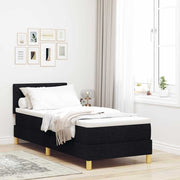 LED Box Spring Krevet s jastukom Crna 80 x 200 cm tkanina